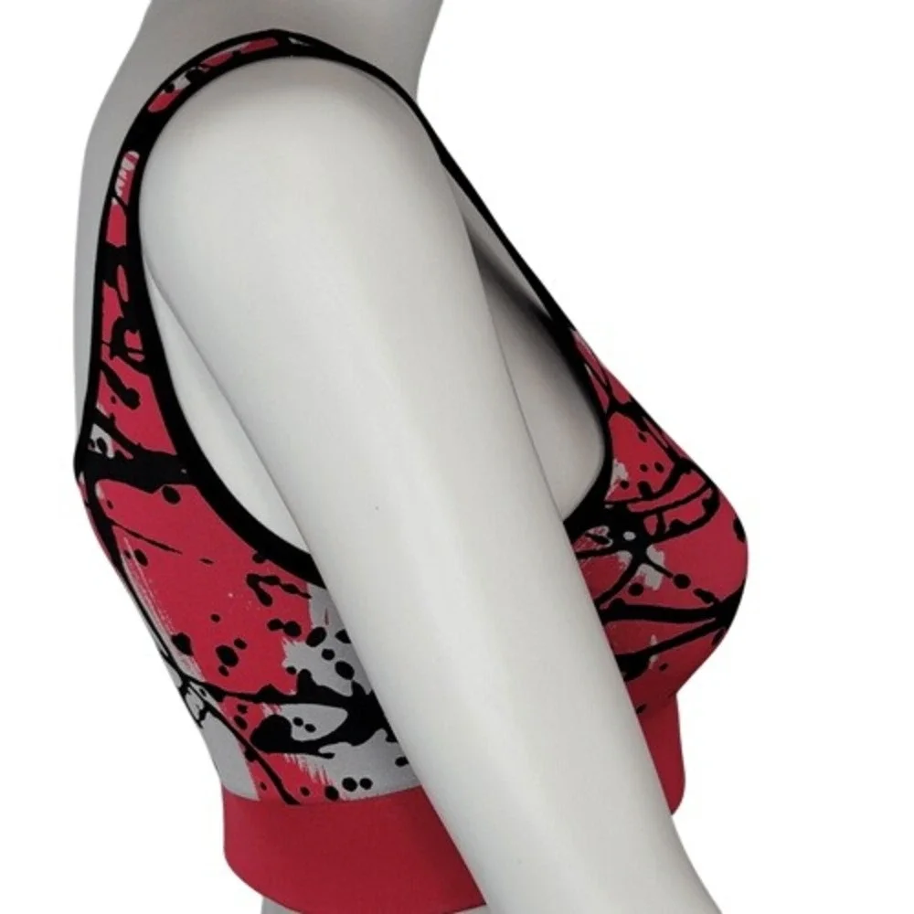 COR Splatter‎ Print Scoop Neck Sports Bra